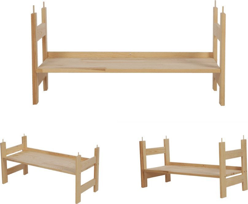 Wamar-Sosenka Moduł Nadstawka Prosta 38,4x80x34,4 cm 1 Półka BERDO Surowy Drewno sosnowe Naturalny R2NP_39X080X34_NF1 / Wamar-Sosenka