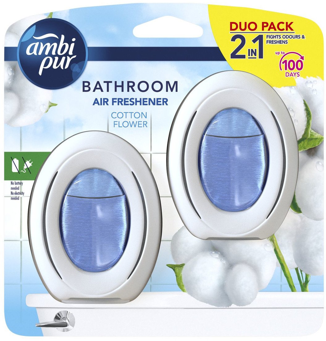 Ambi Pur Bathroom Odświeżacz powietrza nieelektryczny Duo Cotton Flower 2 x 7,5 ml