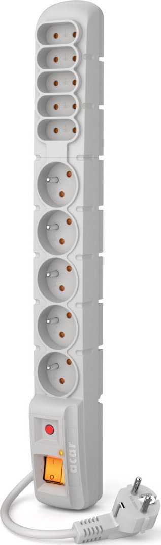 Listwa zasilająca Acar S10 przeciwprzepięciowa 10 gniazd 5 m szara (W0133)