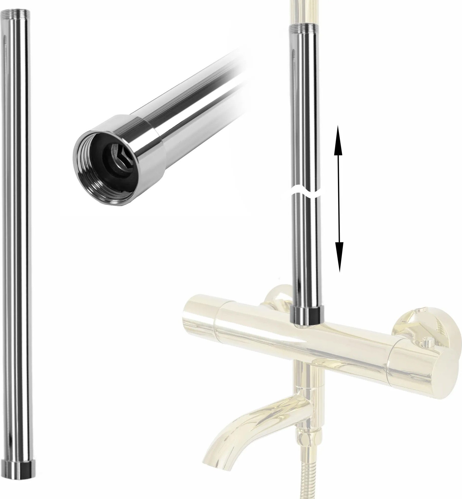 Rea Przedłużka do zestawu wannowo-prysznicowego CHROM 50cm