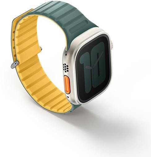 UNIQ pasek Revix Evo Apple Watch Series1/2/3/4/5/6/7/8/9/SE/SE2/Ultra/Ultra2 42/44/45/49mm Reversible Magnetic zielono-żółty/viridian green-burnt yell