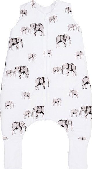 PULP BAMBOO Śpiworek do spania dla dziecka ze skarpetkami 2 TOG -Duże Słonie- od 0.6m do 2,5r