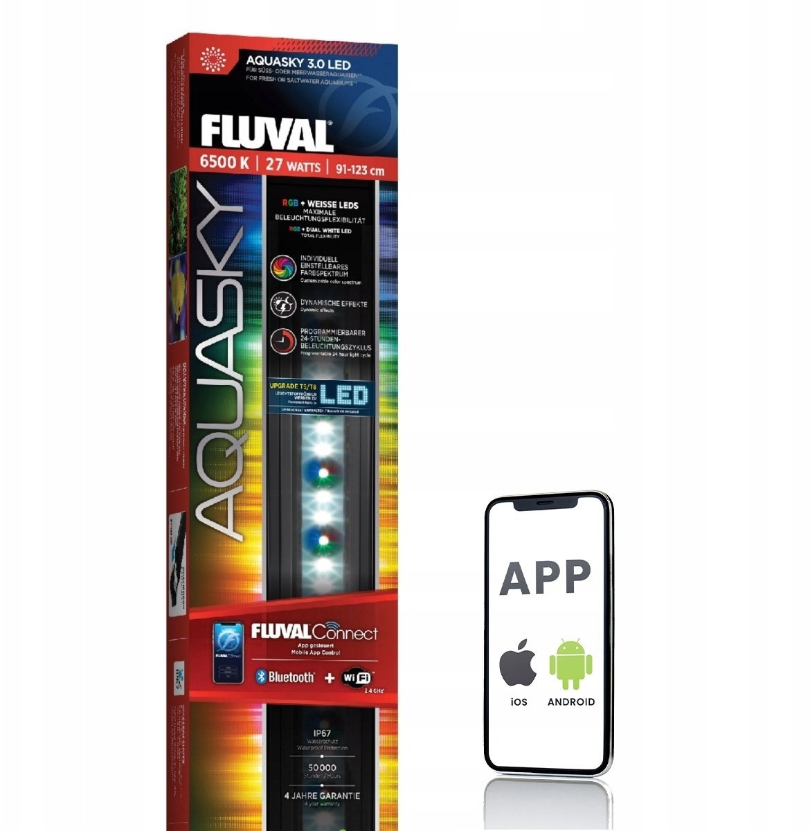 AquaSky LED 3.0, oświetlenie do akwarium, 27W, 91,4-122,8cm, bluetooth