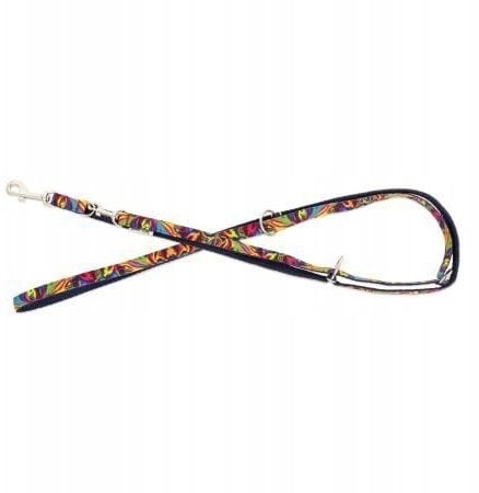 Barry King Smycz regulowana dla psa, granatowy, wzór picasso, taśma polipropylenowa, 16mm/220cm