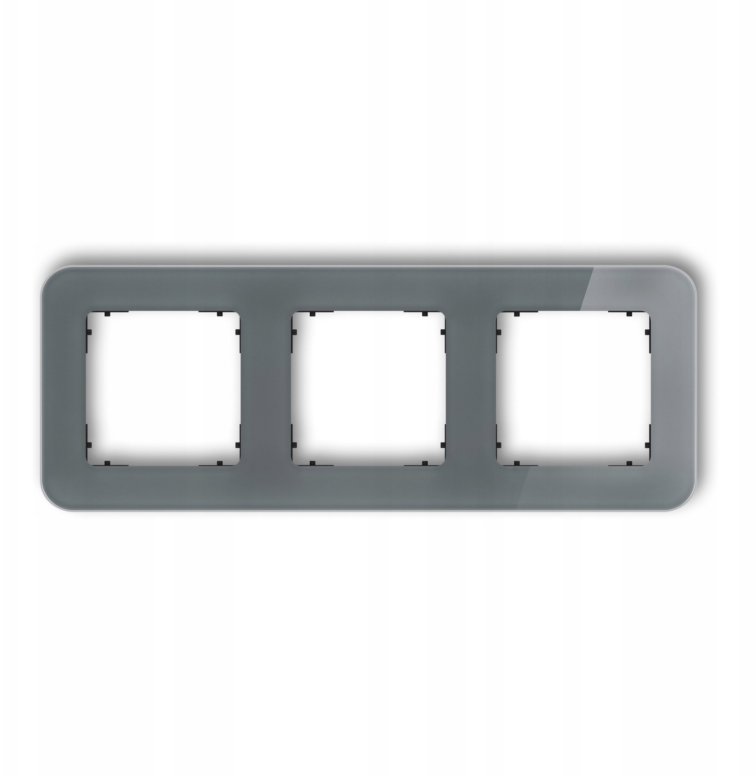 Karlik Ramka uniwersalna potrójna zaokrąglona - efekt szkła (ramka: grafitowa spód: czarny) 28-12-IRSZ-3