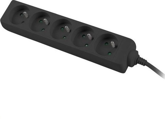 PremiumCord zwykła 5 gniazd 2m czarny (ppa5-02bk)