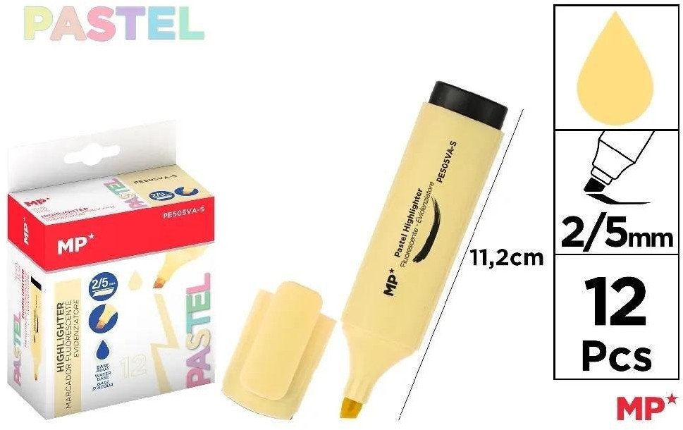 Zakreślacz fluorescencyjny 2-5mm waniliowy (12szt)