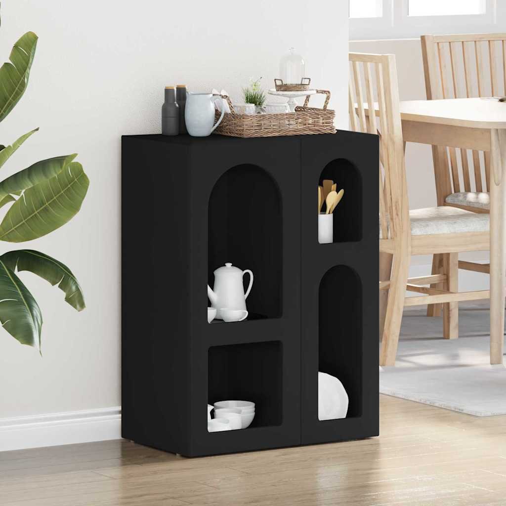 vidaXL Bufet czarny 59 x 35 x 80.5 cm Materiał z kompozytowego drewna