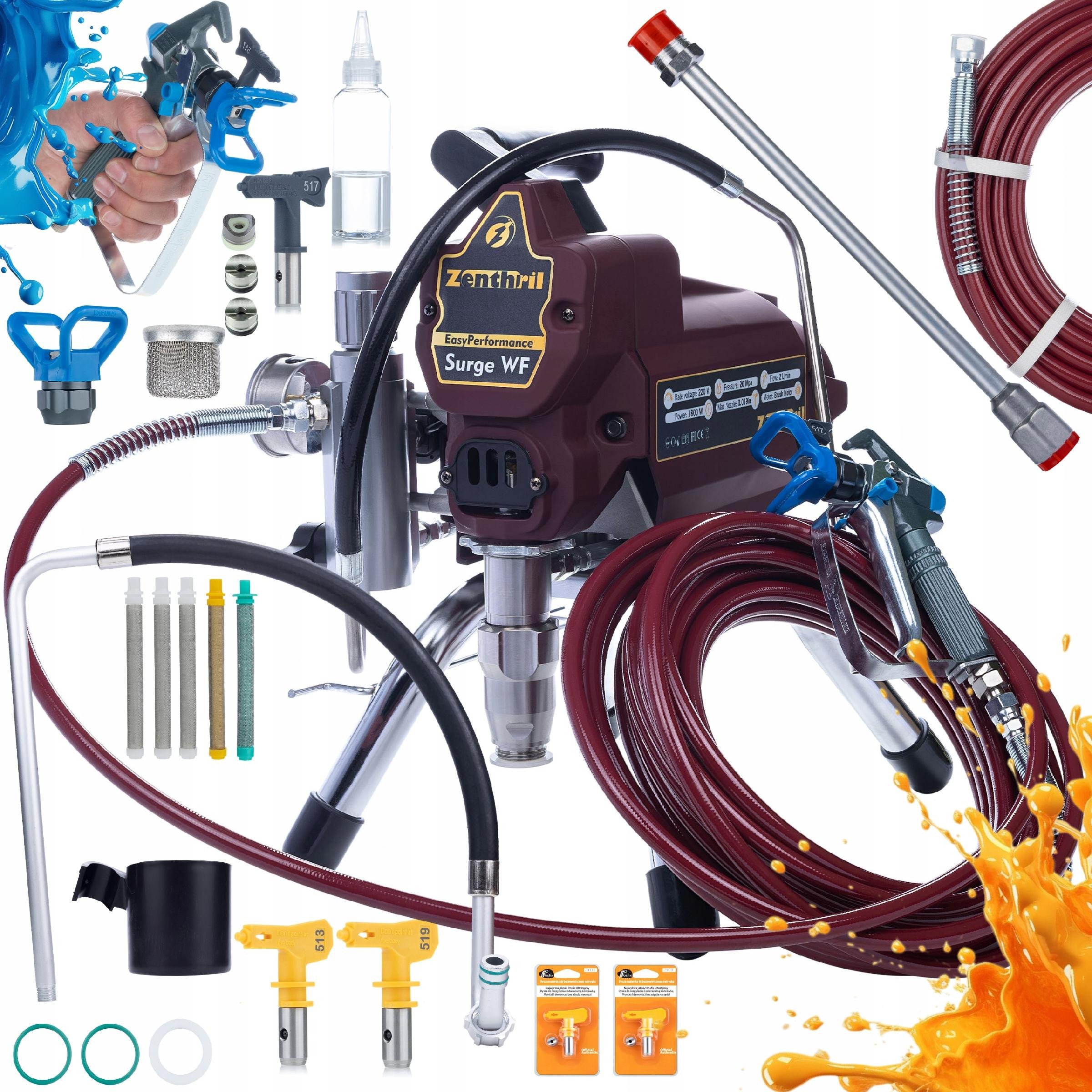 AGREGAT MALARSKI HYDRODYNAMICZNY TŁOKOWY FABRY LATEKOSWE AKRYLOWE ZENTHRIL