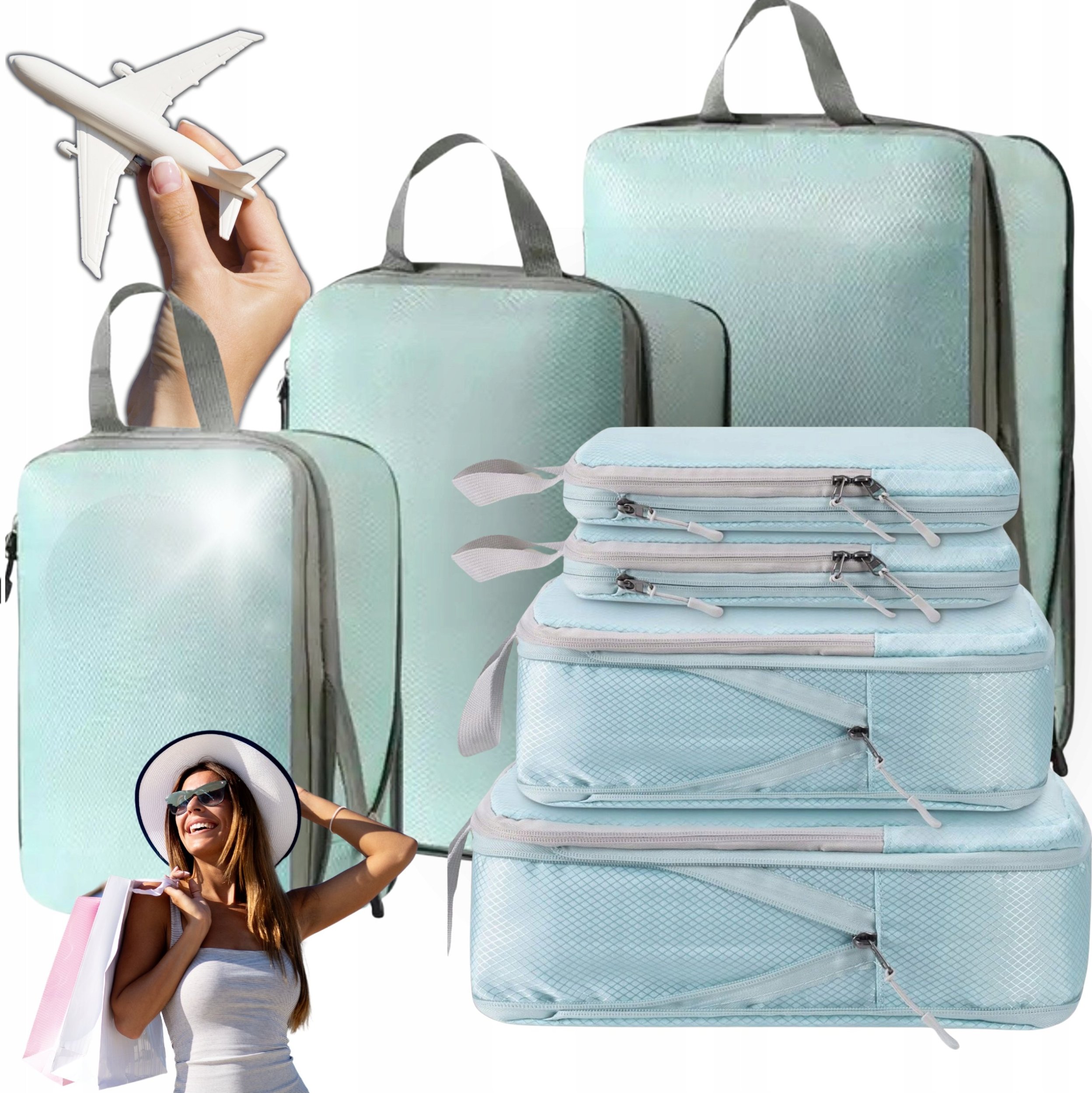 Iteams4Now Organizer kompresyjny do pakowania walizki podróżnej torby zestaw 3 szt