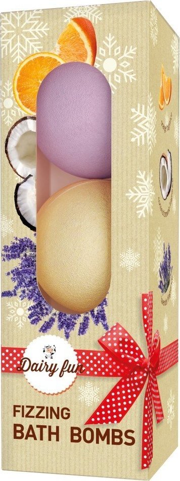 Delia Dairy Fun Orange Coconut Brownie Lavender Musujące kule do kąpieli 3 x 100 g