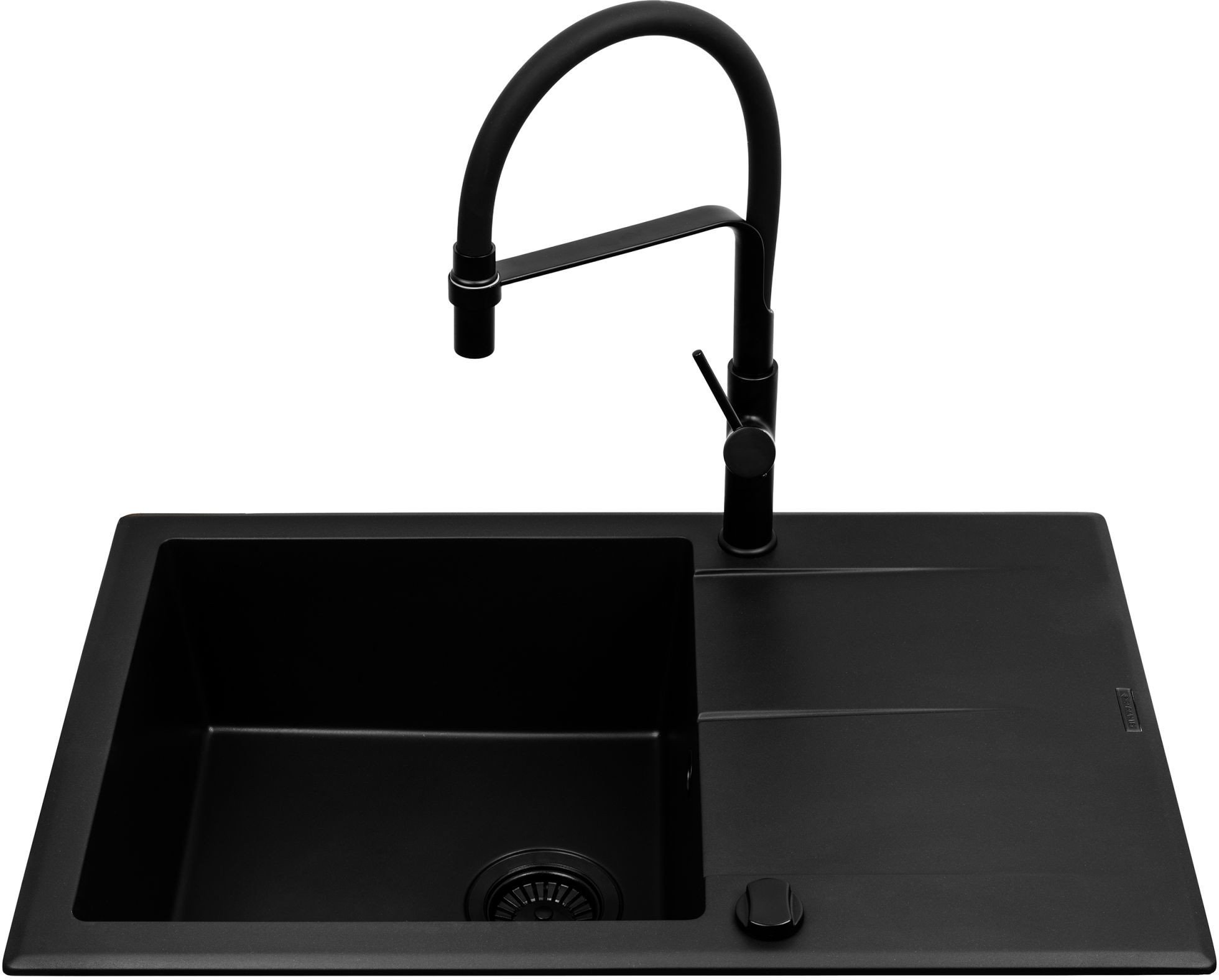 Pyramis Zlew. KEROS (76x48) 1B 1D Black Edition + Bateria FLEXOS