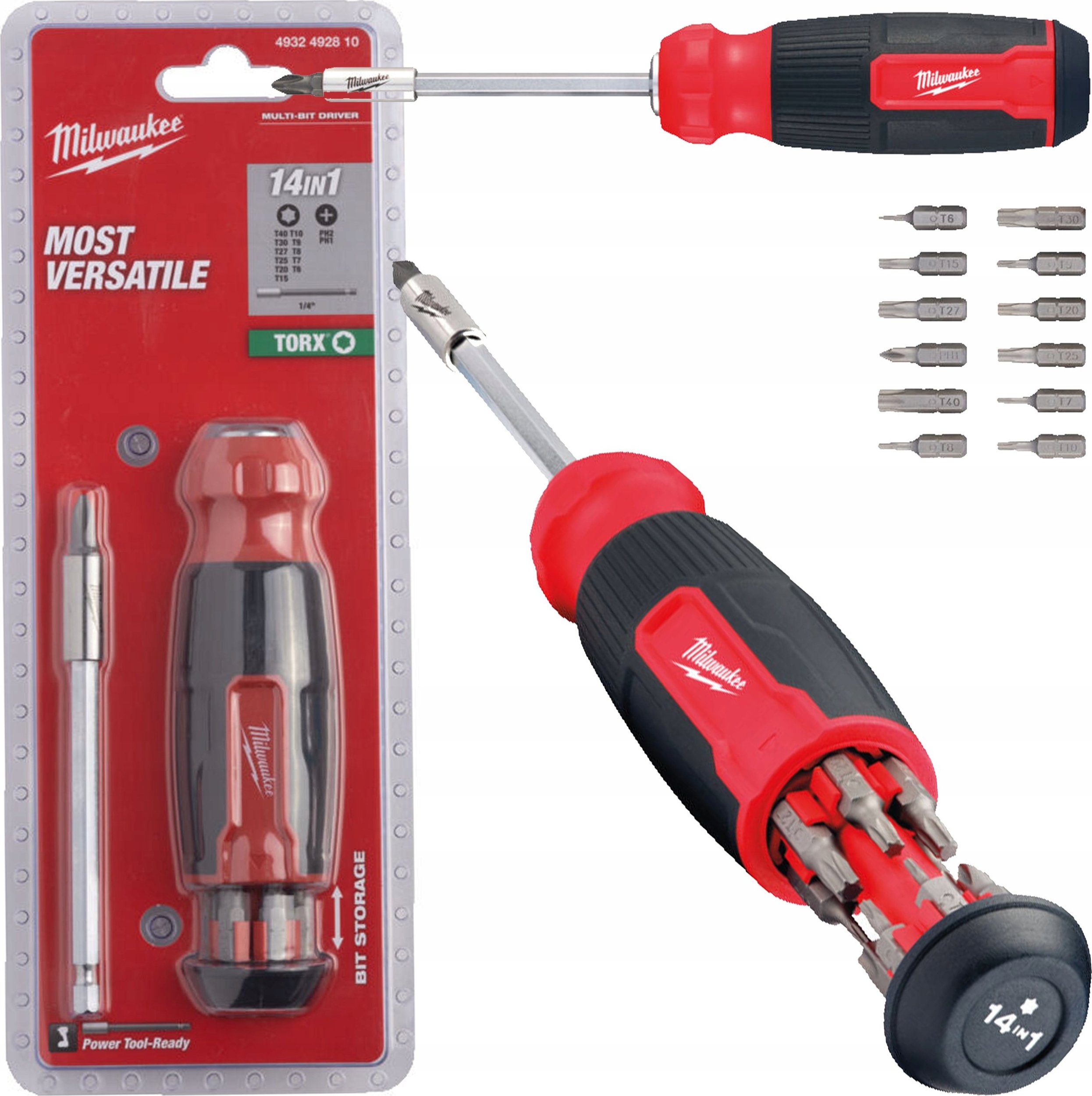 Sourcing MILWAUKEE UNIVERSAL RATCHET SCREWDRIVER 14in1 TORX...