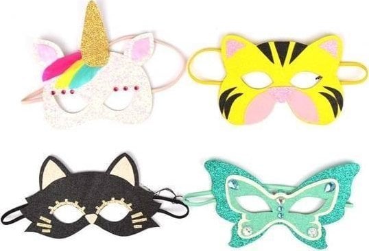 Zestaw 4 brokatowych masek