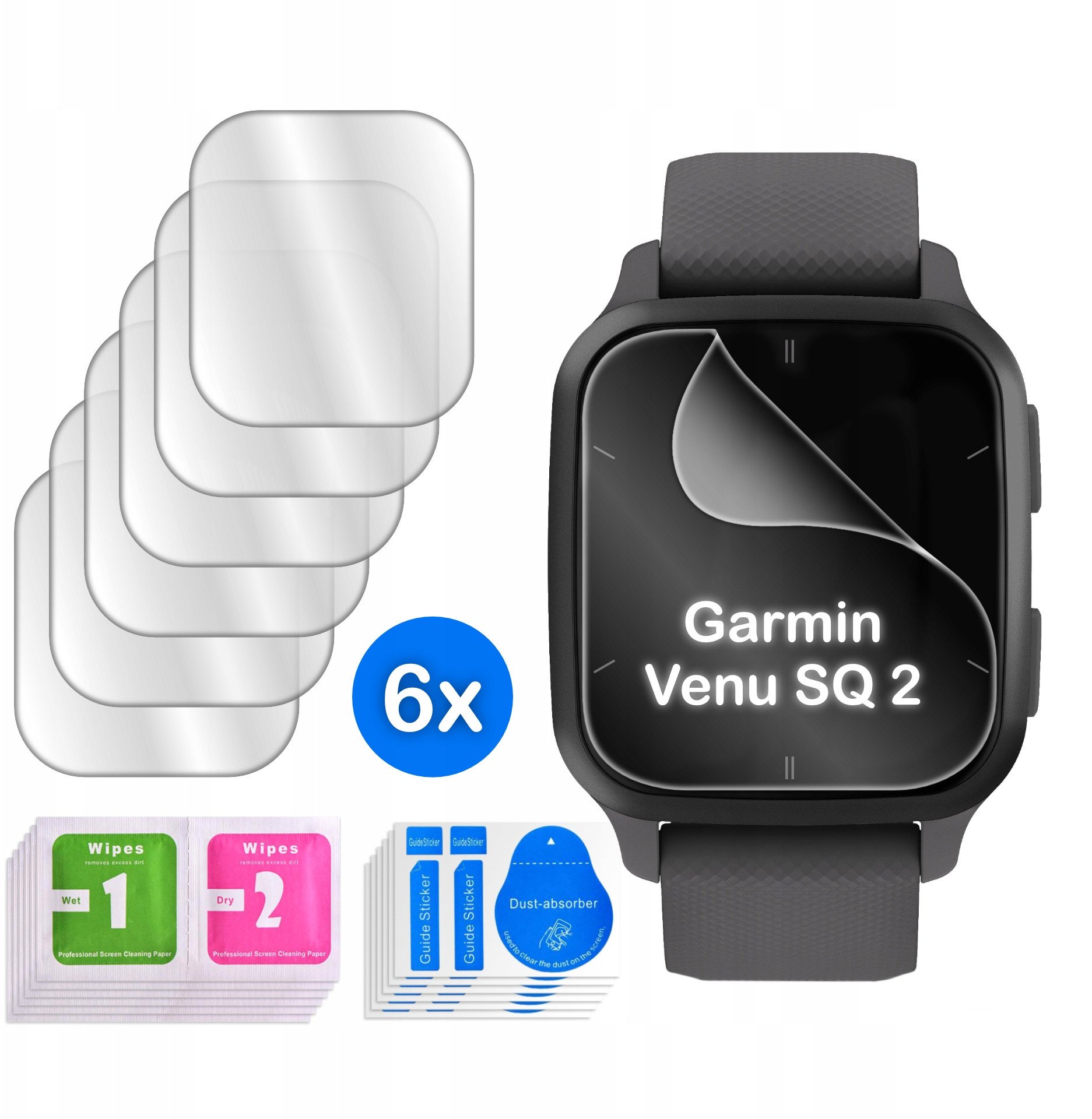 FOLIA do Garmin Venu SQ 2 HYDROŻELOWA OCHRONNA na ekran 3D 6 sztuk