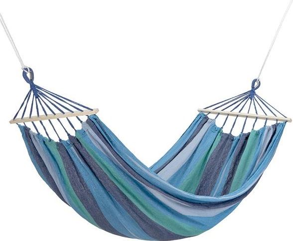 Nils Extreme Nc9004 Niebieski-ciemno Niebieski Hamak Z Drewnianą Belka 70cm I Metalowym Uchwytem Nils Camp