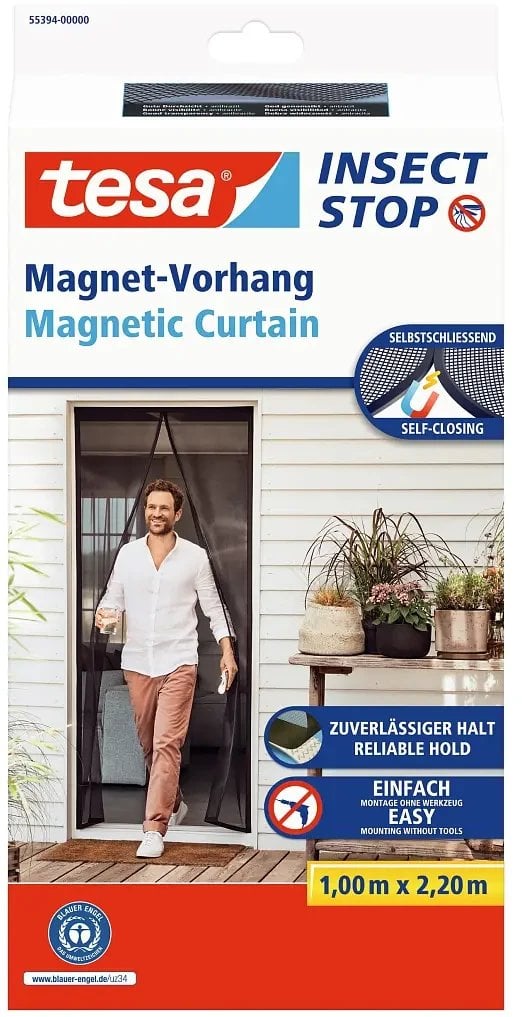 Tesa fly screen magnetic curtain 1.0x2.20m anthracite 55394