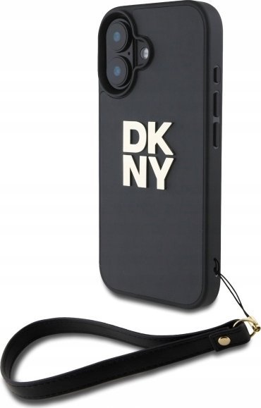 DKNY DKNY DKHCP16SPBSWSK iPhone 16 6.1" black/black hardcase Wrist Strap Stock Logo