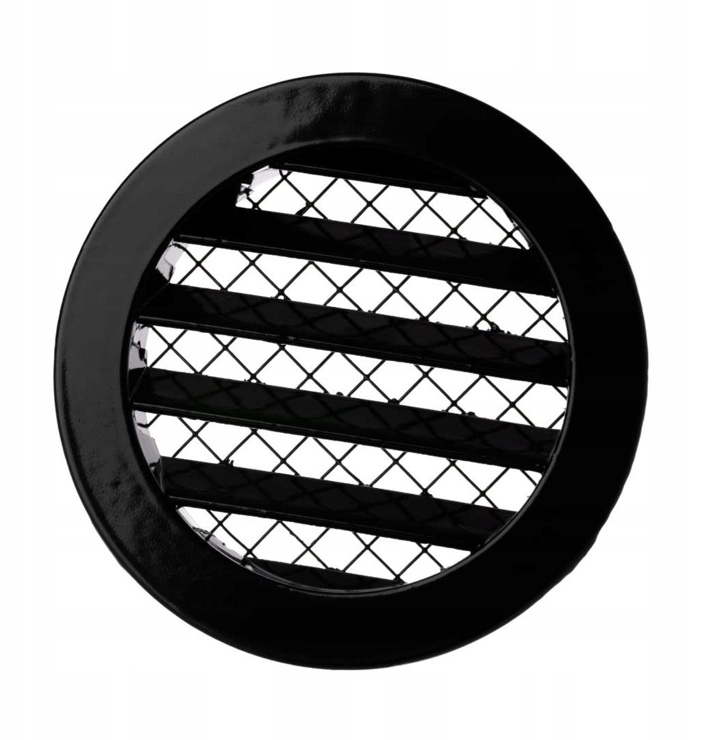 Aluminum ventilation grille MRA100M, DN100, round, black.