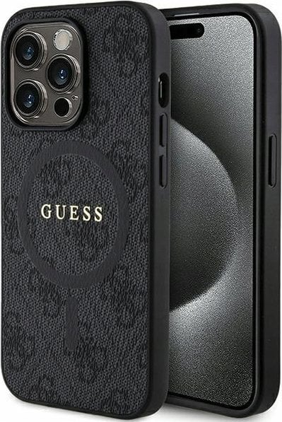 Guess Oryginalne Etui GUESS Hardcase GUHMP14XG4GFRK do iPhone 14 Pro Max (Kompatybilny z Magsafe / 4G Ring classic logo / czarny)