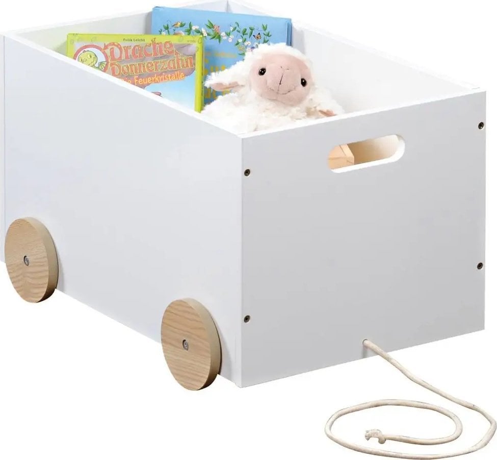 Kesper Skrzynia na zabawki na kółkach, biała, KESPER