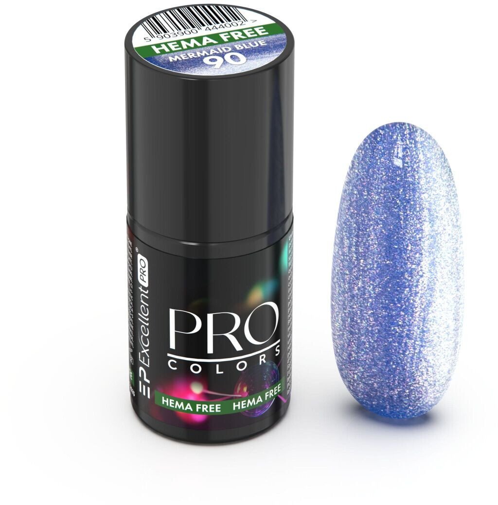 Excellent PRO Pro Colors Hema Free lakier hybrydowy 90 Mermaid Blue 7g