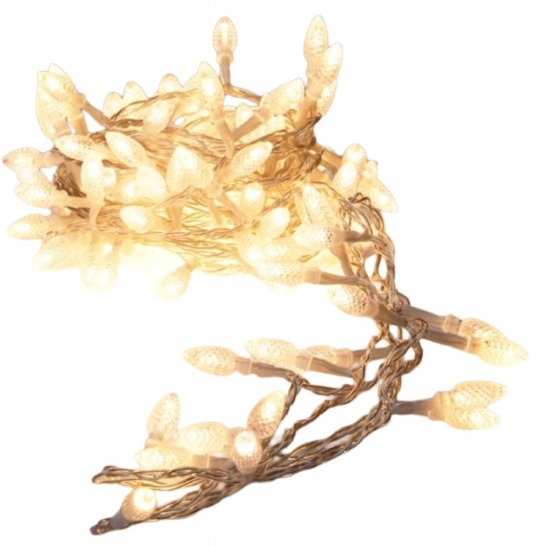 Lampki choinkowe 120 LED ciepłe światło transparentny przewód 3m