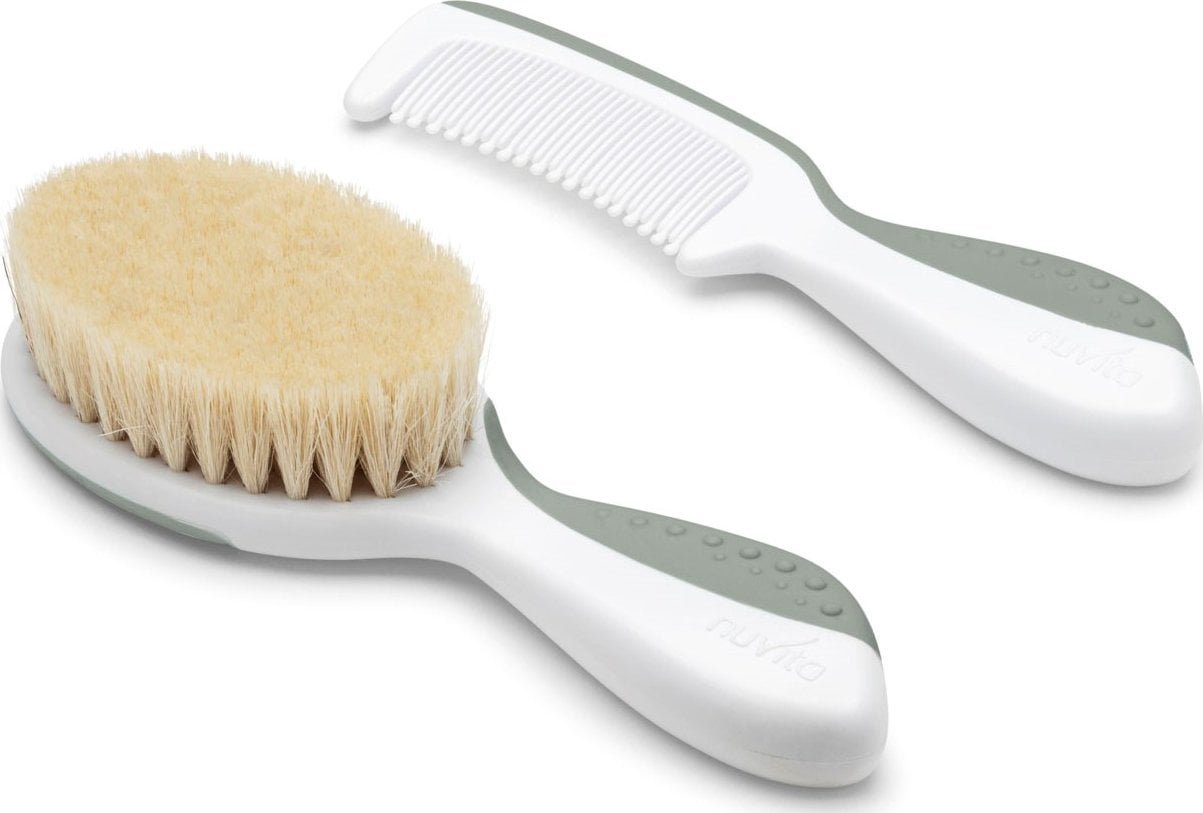 Nuvita Nuvita, Zestaw dla dzieci: szczotka i grzebień, Sage Green