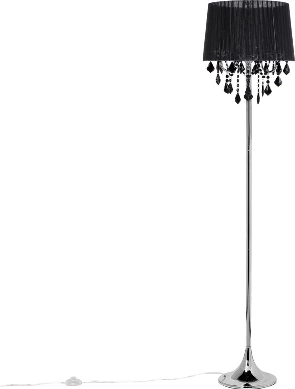 Lampa podłogowa Beliani Lampa podłogowa metalowa czarna EVANS