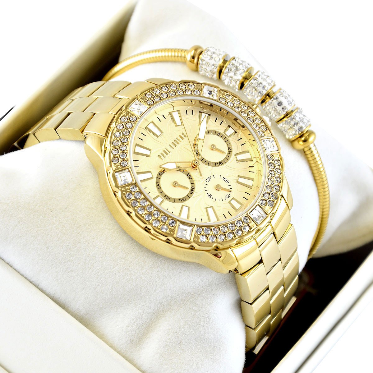 Zestaw damski zegarek Paul Lorens - NAOMI - złoty zt 8527B3-4D1 + bransoletka