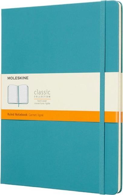 Moleskine Notes MOLESKINE Classic XL (19x25 cm) w linie, twarda oprawa, reef blue, 192 strony, niebieski