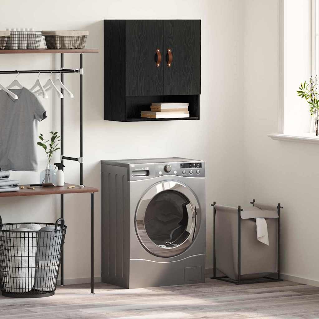 vidaXL Szafka ścienna Montowane na ścianie Czarny dąb 60 x 31 x 70 cm