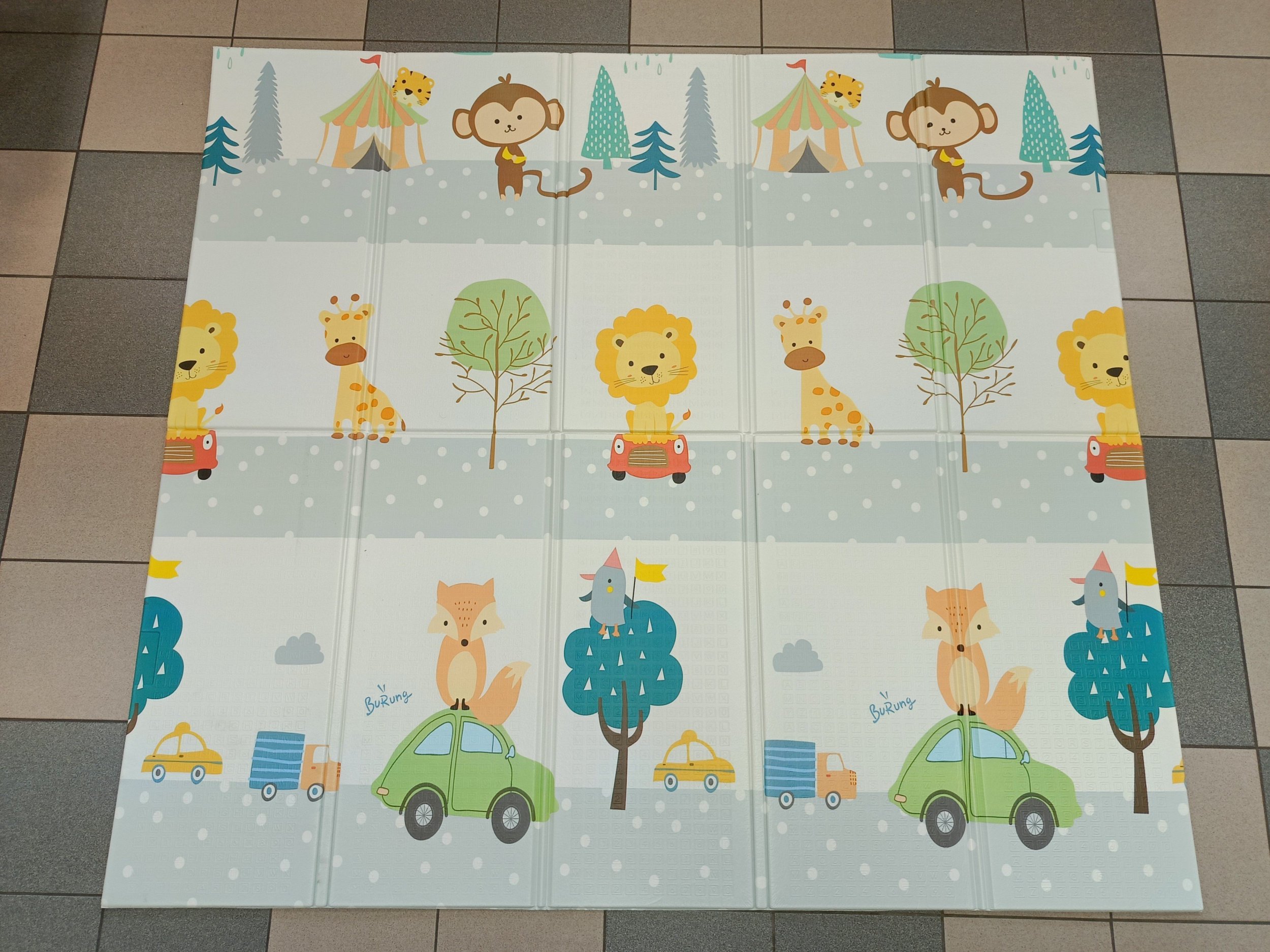 Happy Kiddo Mata piankowa edukacyjna składana duża XPE 180x200