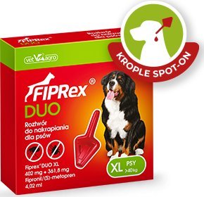 TropiDog VET-AGRO FIPREX DUO XL 402 mg + 361,8 mg roztwór do nakrapiania dla psów