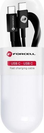 Kabel USB ForCell USB-C - USB-C 1 m Czarny
