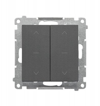 Kontakt-Simon Łącznik roletowy podwójny trójpozycyjny 1-0-2 (moduł) 10 A, 250 V~, szybkozłącza matowy grafitowy TZW2.01/116