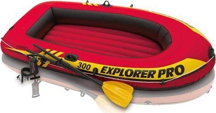 Intex Intex Explorer Pro 300 Set Inflatable Boat With Oars and Pump Red/Yellow