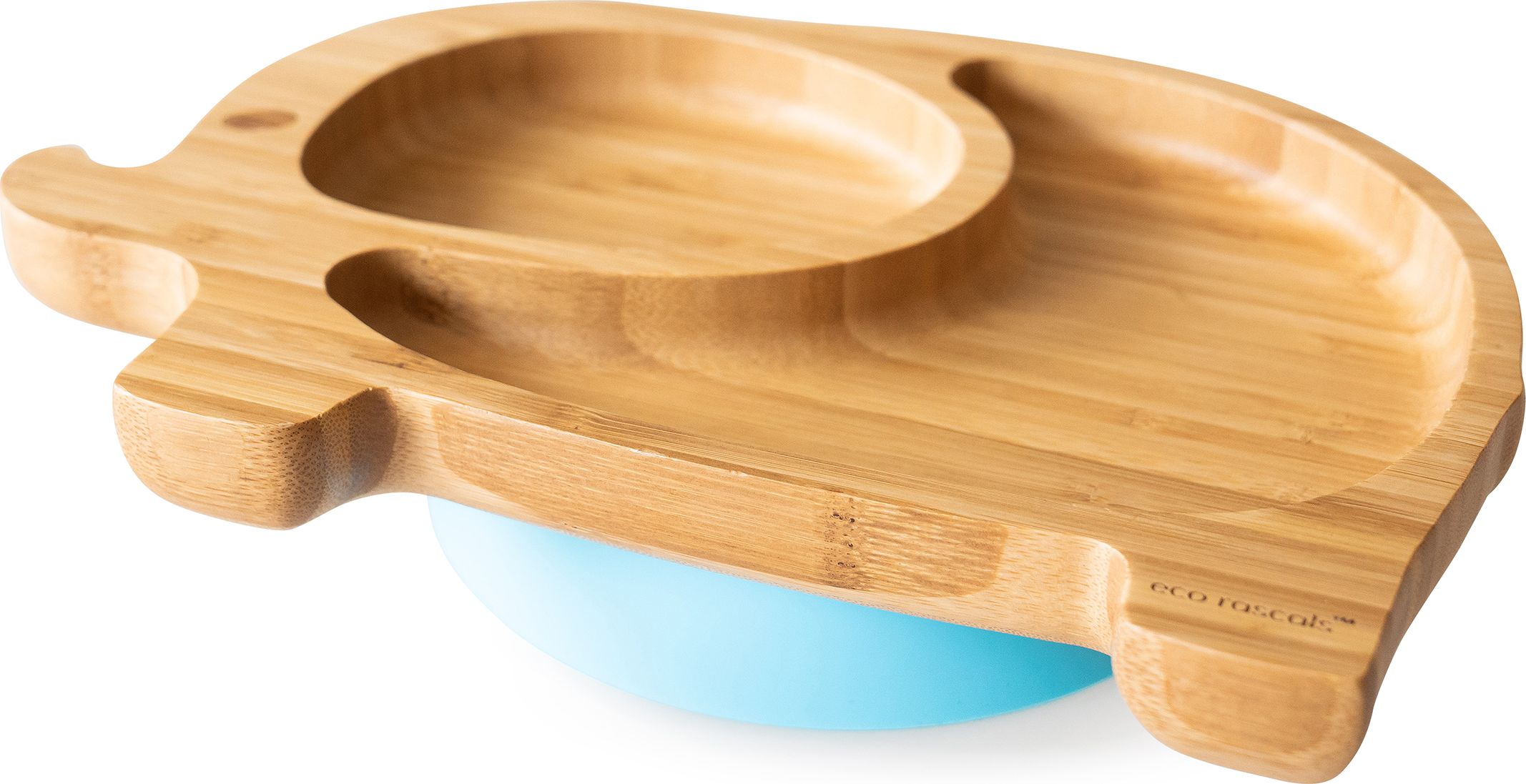 ECO RASCALS ECORASCALS Miseczka Bambusowa niebieski Słonik zprzyssawką