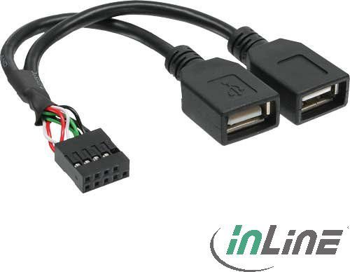 InLine USB zew. - USB wew., Czarny (33440M)