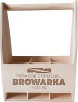 Koszulkowy Pora sobie strzelić browarka + imię - produkt personalizowany - nosidło na piwo z grawerem na prezent