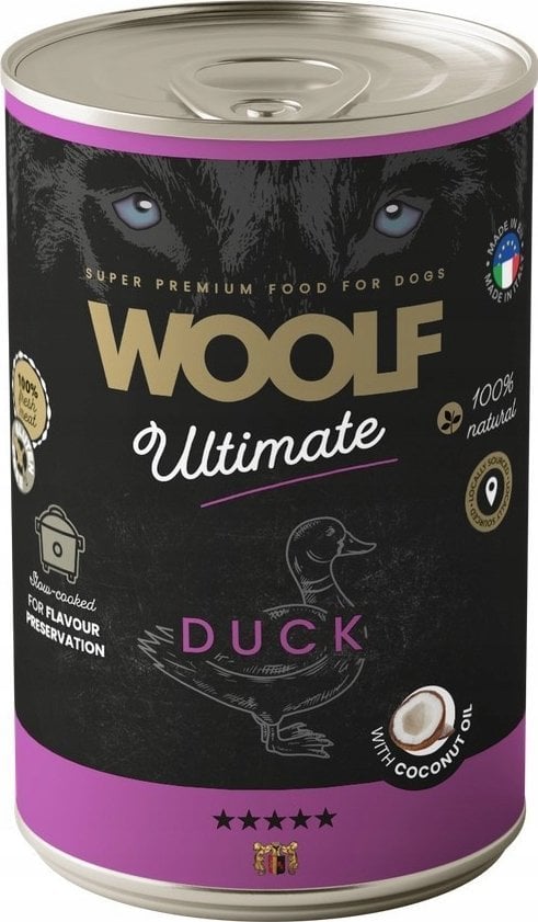 WOOLF PIES PUSZKA 400g ULTIMATE CAN DUCK&COCONUT OIL /6
