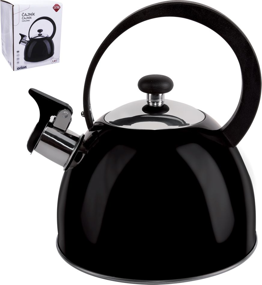 Orion Czajnik stalowy z gwizdkiem CZARNY indukcja 1,8L uniwersalny