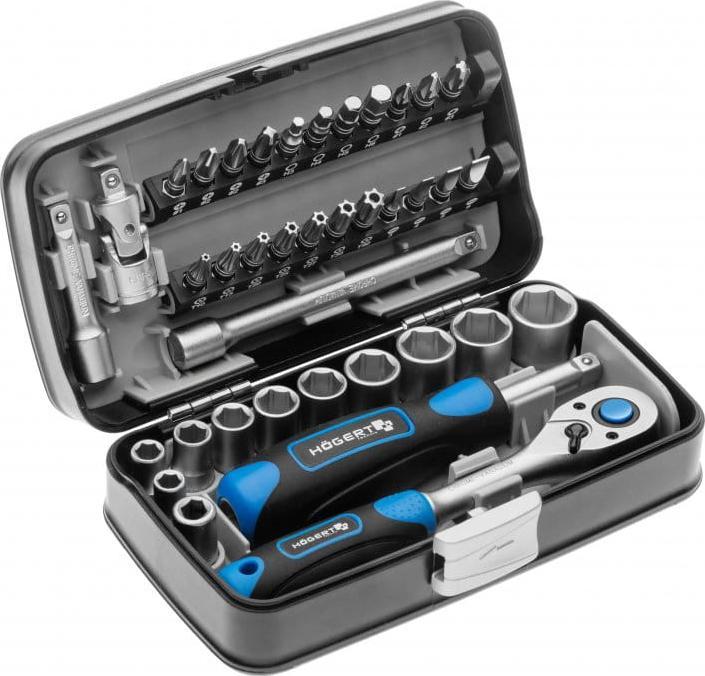 Högert Technik Ht1R462 Zestaw Narzędzi Kluczy Nasadowych Bity 38S