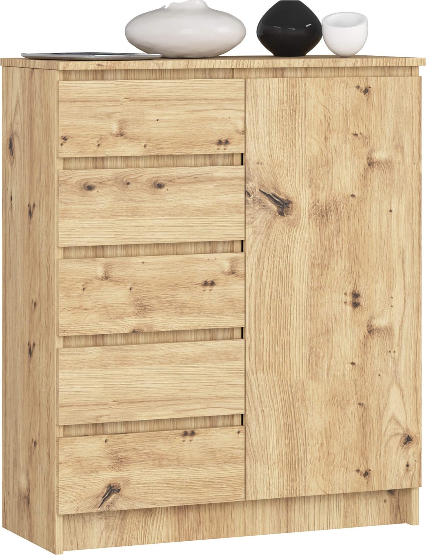 Fabryka Mebli Akord KOMODA K80 1D 5SZ PK DĄB ARTISAN