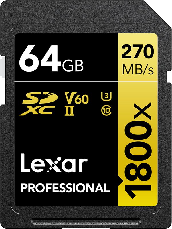 Karta Lexar Professional 1800x SDXC 64 GB Class 10 UHS-II/U3 V60 (LSD1800064G-BNNNG)