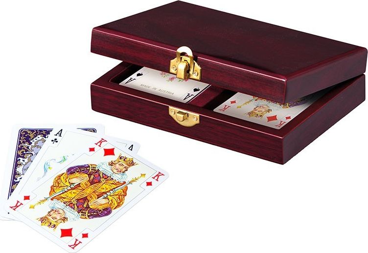 Piatnik Karty lux w pudełku drewnianym