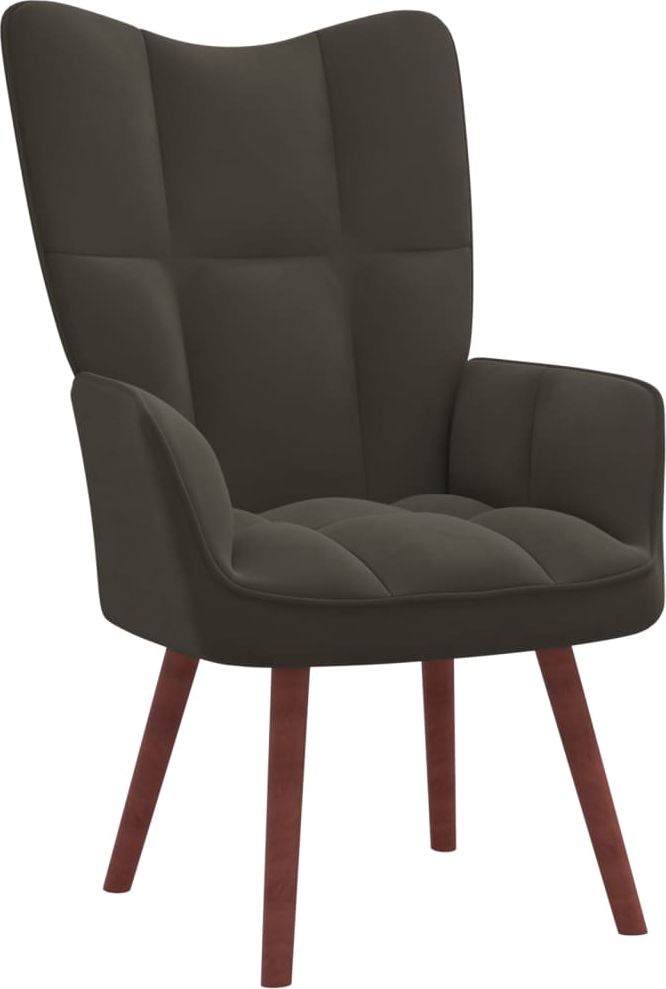 vidaXL Fotel, ciemnoszary, obity aksamitem