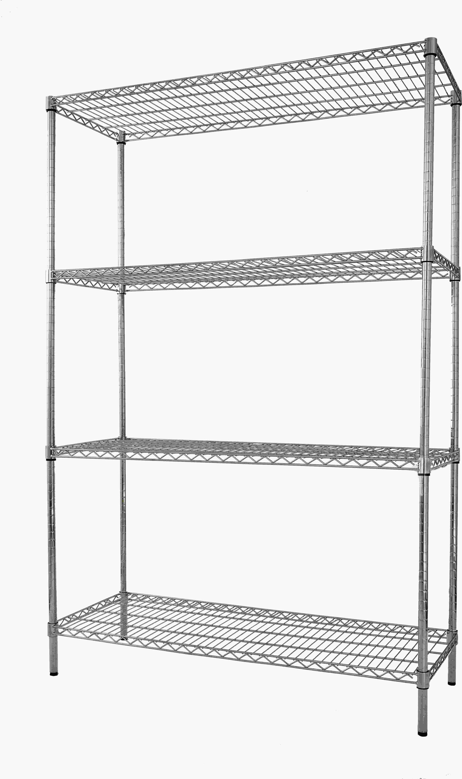 Regał 4-półkowy 900x450x1800 mm ze stali chromowanej | TECHNICA, Silver Line