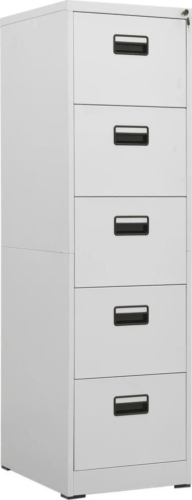 vidaXL vidaXL Szafka kartotekowa, jasnoszara, 46x62x164 cm, stalowa