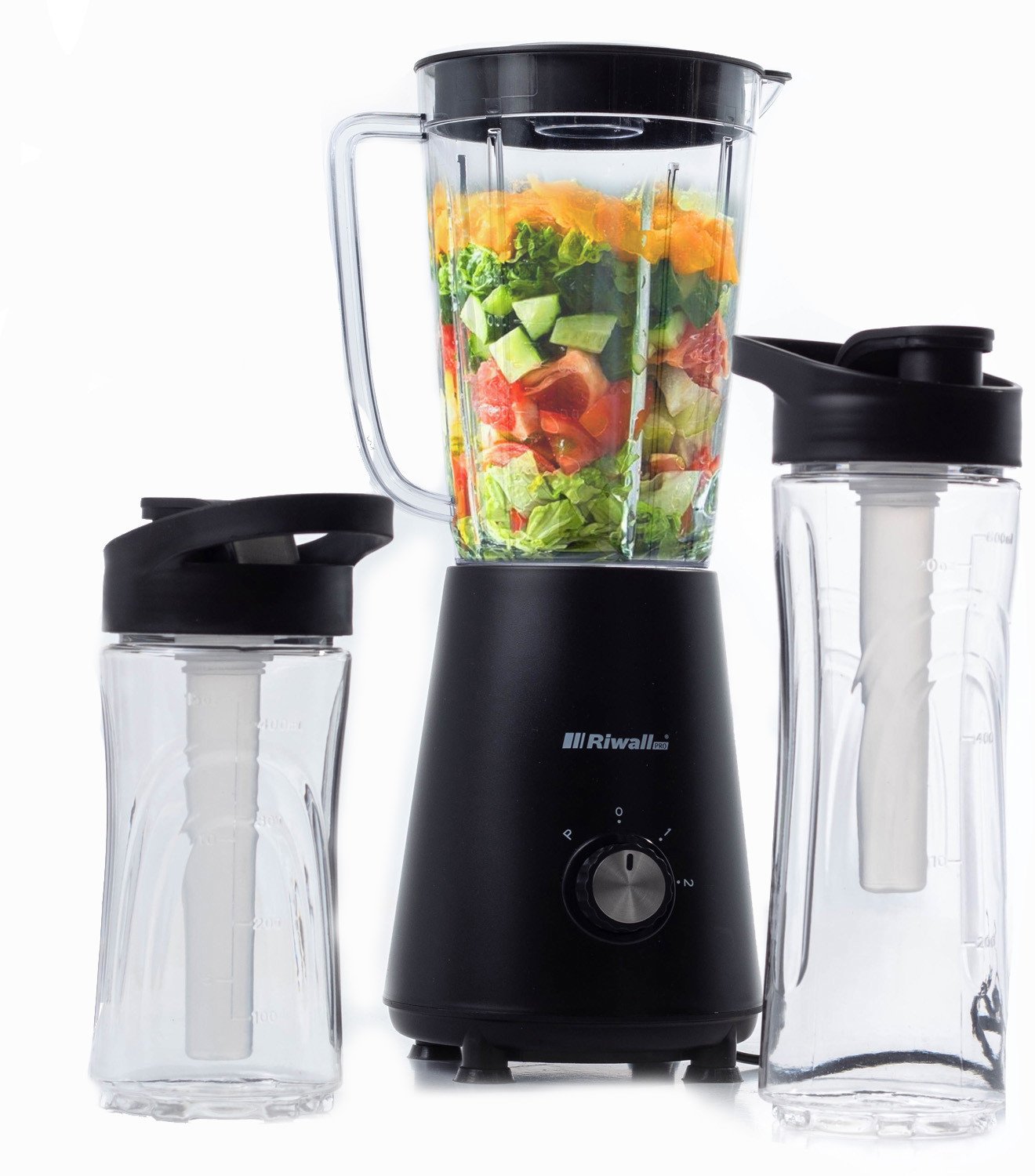BLENDER KIELICHOWY SMOOTHIE 2 BIDONY 2 WKŁADY CHŁODZĄCE 5w1 RIWALL RBL-01